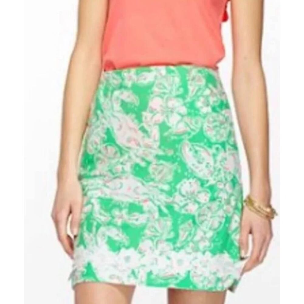 Lilly Pulitzer Corrie Skirt in Beach Bash Crab Lobster Print Sz 2 Green